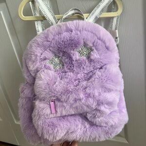 Claire’s Furry Backpack with Glitter Stars